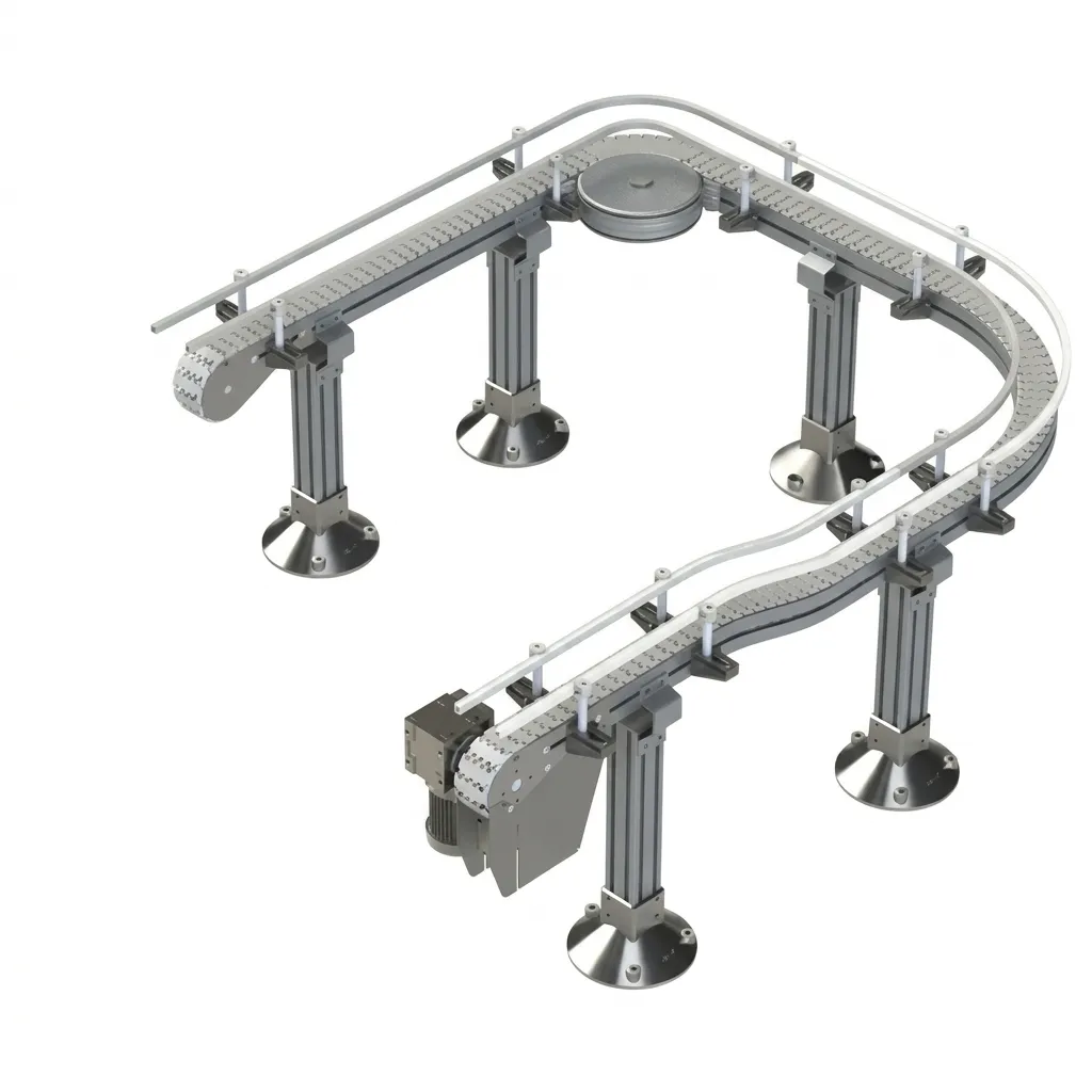 Transportadores modulares de cadena plástica (Alimentos y Bebidas)