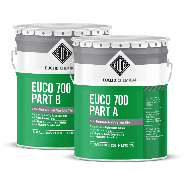 Relleno de juntas semi-rígido para pisos industriales EUCO 700 Bi-componente (Kit de 2 Galones)